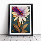 Art Deco Flower No.5 Wall Art Print Framed Canvas Picture Poster Decor