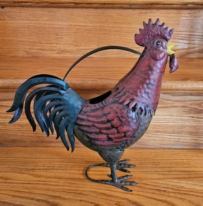 The Spring Shop Rooster Watering Can Decor Indoor Outdoor Metal 14x14x4" NEW - Picture 1 of 11