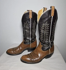 Vintage Tony Lama Vollschaft Straußenleder Stiefel El Rey Kollektion Herren 9.5B - Bild 1 von 13