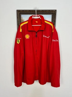 Vintage Shell V-Power Ferrari Racing Jacket Red Mens Track Top Rare Hype Size L - Image 1 of 4