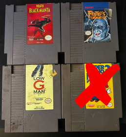 Loose NES Games Lot &ndash; Wrath of the Black Manta, Fester&rsquo;s Quest, Low G Man