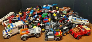 Lego police cars fire trucks tires axels technic 10lb lot random incomplete - Picture 1 of 15