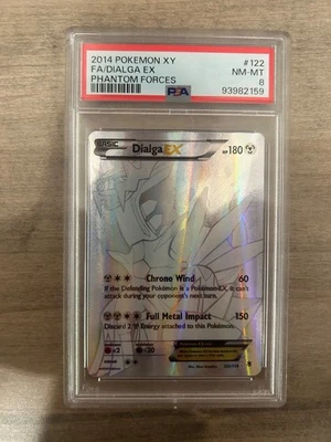 2014 POKEMON XY PHANTOM FORCES #122 FULL ART/DIALGA EX PSA 8 - Image 1 of 2