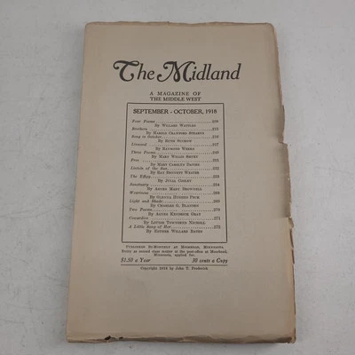 The Midland Magazine Of The Middle September October 1918 Willard Wattles Weeks - Image 1 of 4