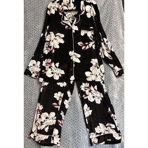 Womens Plus Size 3X Black Orchid Velour PJ's by Joyspun Snuggly Soft Floral Vamp - Picture 1 of 4