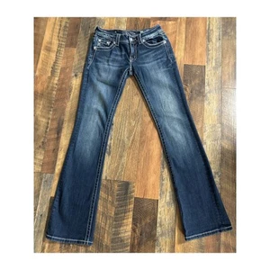 Pantalones de mezclilla Miss Me corte bota ala de ángel bling imitación solapa bolsillo adornado talla 27 - Imagen 1 de 4