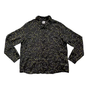 Top Cabi Galaxy estampado de estrellas negro semi transparente con botones talla grande - Imagen 1 de 8