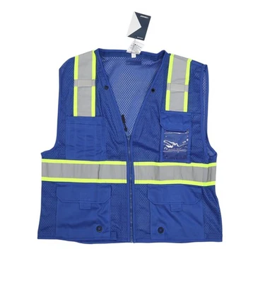 Kishigo Safety Vest Mens L XL Blue Mesh High Visibility Reflective Work B102 - Image 1 of 4
