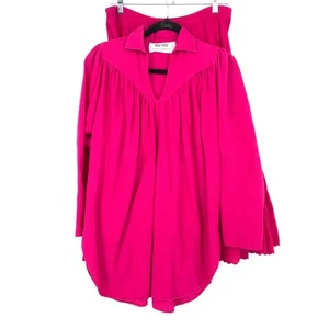 VTG New Hero Womens 2 Pc Set Top Skirt Sz M/L Bright Pink Native American Cotton - Picture 1 of 12