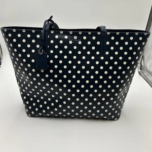 Monedero Kate Spade Azul Marino Lunares Cierre con Cremallera Bolsillos Interior *ver Descripción - Imagen 1 de 18