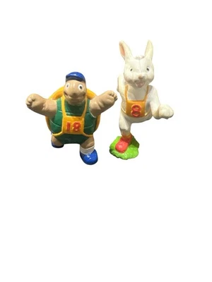 Винтажные фигурки RHYMEKINS Funrise 1988 черепаха и заяц кролик ПВХ - Изображение 1 из 3