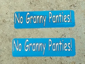 No Granny Panties! 2 Pcs.Aufkleber Decals Stickers USA Helmaufkleber Harley - Picture 1 of 1