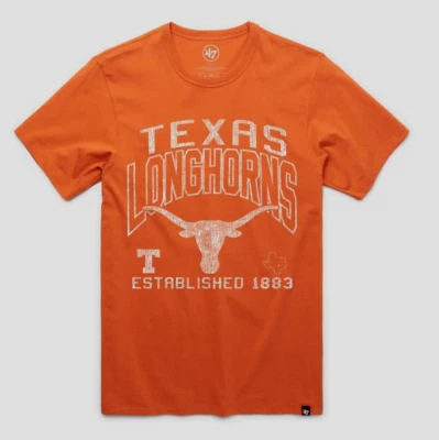 Camiseta Texas Longhorns tamanho pequeno '47 marca virada Franklin 100% algodão - Imagem 1 de 4