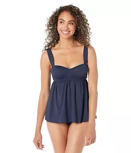 MSRP $118 Michael Kors Women Solids Underwire Baby Doll Tankini Top Size Large - Picture 1 of 1