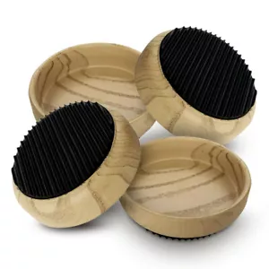 4 Rubber Base Castor Cups Non-Slip Wooden Floor Sofa Chair Furniture Protectors - Picture 1 of 8