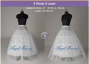 3-Hoop Wedding Petticoat Bridal Party Bridesmaid Underskirt Crinoline US STOCK - Picture 1 of 3