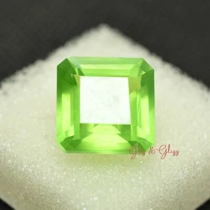 Flawless 9-10 Ct Natural Rare Green Peridot Square Cut Certified Loose Gemstone - Picture 1 of 6