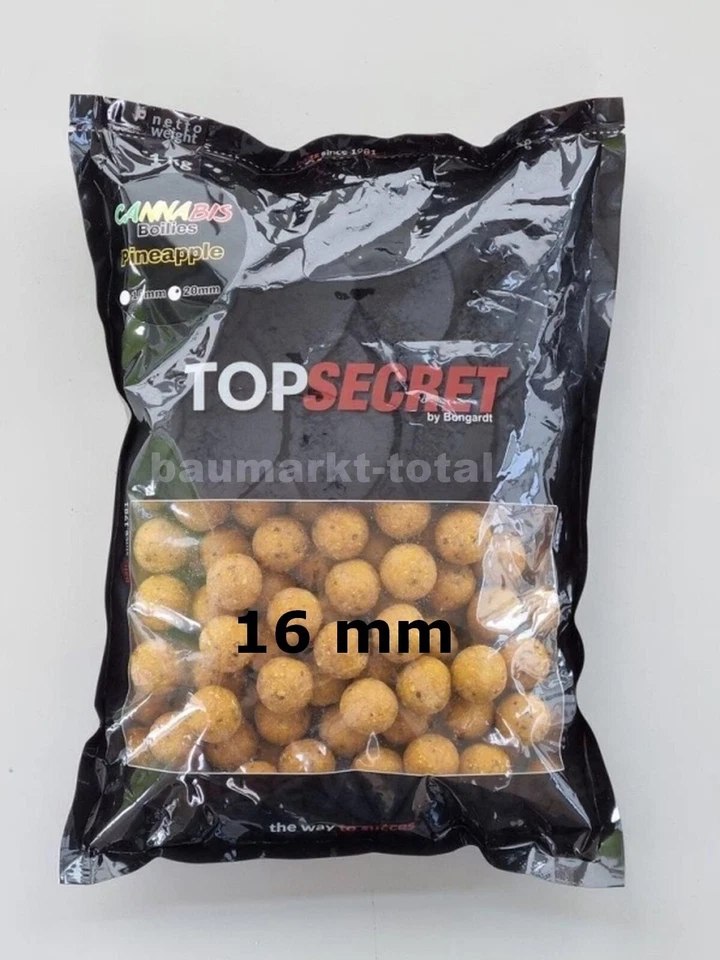 Top Secret Cannabis Pineapple Boilie 1kg 16mm Hanf Ananas Karpfenboilie Karpfen - Bild 1 von 1