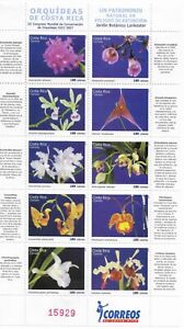 COSTA RICA - 2007 - Orchids - Sheet of 10 different stamps - MNH