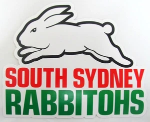 62508 SOUTH SYDNEY RABBITOHS NRL CLUB LOGO LARGE PRE CUT CAR SPOT STICKER DECAL - Picture 1 of 1