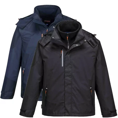 Portwest Men's Radial 3-in-1 Waterproof Jackets Winter Warm Hooded Lined Coat UK - Image 1 of 4