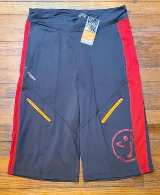 ZUMBA Men's Z Performance ZP Breakthru Cargo Shorts Gray/Red Sz Small New w Tags - Image 1 of 4