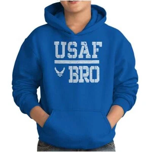 US Air Force Bro USAF Logo Military Family Youth Boys Hoodie Sweatshirts Kids - Picture 1 of 10