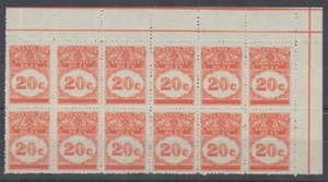 AUSTRALIA QUEENSLAND INGRESOS 1966 20c BLOQUE DE IMPUESTOS ADHESIVOS (x12) (ID:133/D50354) - Imagen 1 de 1