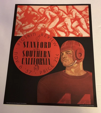 USC Trojans v Stanford Football 1937 Pigskin Review Program Poster Print 14x11 Cover