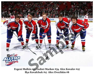 2009 All Star Game Malkin Markov Kovalev Kovalchuk Ovechkin Color 8 X 10 Photo - Picture 1 of 1
