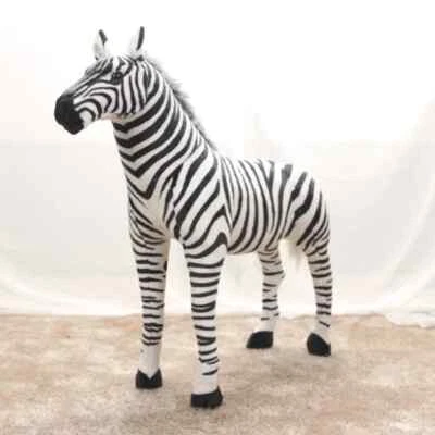 90cm Large Pretty Standing Zebra Model Kids Mount Decorat Plush Doll Toy Gifts - Image 1 of 4
