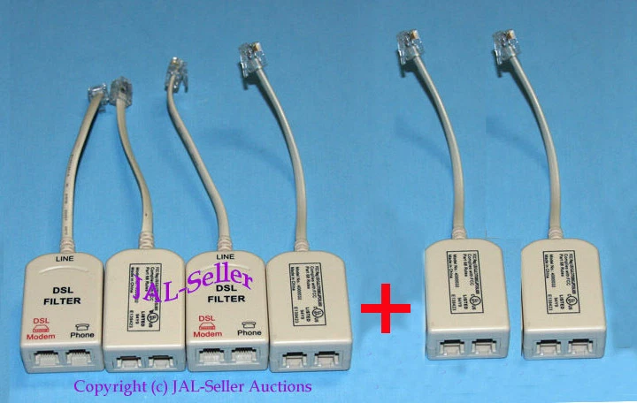 (6) Total Filters - DSL / U-Verse InLine Noise Eliminator filter kit 6 Pack Set - Image 1 of 1