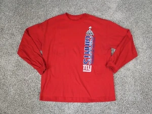 New York Giants Mens Shirt Extra Large Red Super Bowl XLVI Champs Long Sleeve - Picture 1 of 7