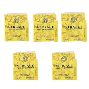 5Pcs Versace Yellow Diamond Eau de Toilette Sample Spray Vial 0.03 oz / 1 ml Ea - Picture 1 of 6