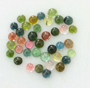Tourmaline Multi-Colour 3mm and 3.5mm Round Cabochon Loose gemstone A Quality - Picture 1 of 5