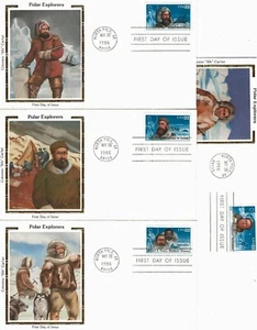 Arctic Explorers 4 Diff FDC #2220-23 Colorano Silk Cachet M2092 - Picture 1 of 1