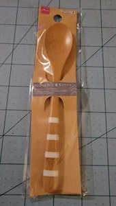 Marca Daiso: Cuchara de bambú marrón con rayas blancas - Nueva con envío gratuito - Imagen 1 de 7
