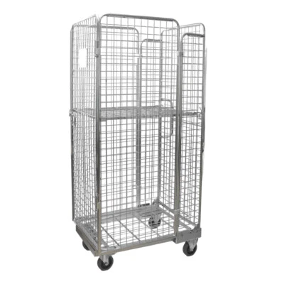 STACKENROLL COMPANY S.R.O. Rollbehälter nestbar 4-seitig Tür Etage verzinkt Rollwagen Kommissionierwagen