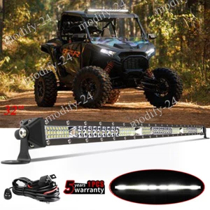 Slim 30" Led Light Bar Spot Pods Wiring Kit Fit Polaris RZR 800 900 XP 1000 Roof - Bild 1 von 13
