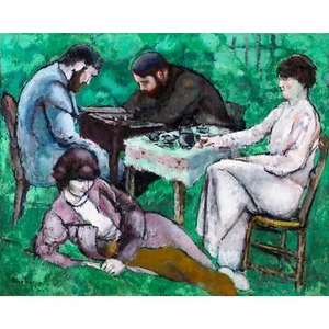 Marcel Duchamp, The Chess Game, 1910, Semi-Metallic Gloss, 32" x 40" - Picture 1 of 10