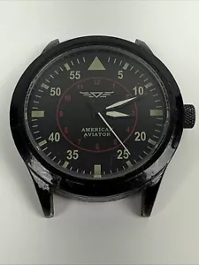 Men's AMERICAN AVIATOR 1945 Field Military Pilot Watch, Black Dial, No Strap - Picture 1 of 7