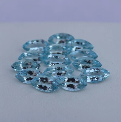 Piedra preciosa marquesa facetada aguamarina azul natural sin calefacción de 10x5 mm para joyería Foto 1 de 4