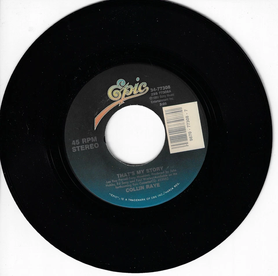 COLLIN RAYE THAT'S MY STORY/BORDER AND BEYOND 45RPM VINYL - Image 1 of 1