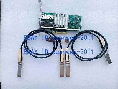 Intel X520-DA2 10Gb 10Gbe Adapter E10G42BTDA with 2x DAC's Direct Attach Cable - Image 1 of 4