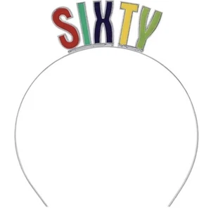 SIXTY 60th Birthday Colorful Metal Headband Party Favor New - Picture 1 of 1
