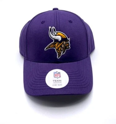MINNESOTA VIKINGS PÚRPURA NFL FÚTBOL AUTÉNTICO CLÁSICO EQUIPO LOGO GORRA NUEVO Foto 1 de 4