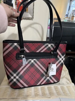 Nuevo Con Etiqueta Giani Bernini Saffiano Bolso de Mano a Cuadros Mediano Vacaciones Nuevo con Etiquetas Nuevo $99. Foto 1 de 4