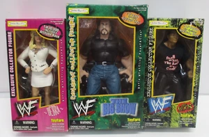 1999 TOYFARE Exclusive Lot 3 WWF Jakks Figures BIG SHOW DEBRA & THE ROCK  CM1184 - Picture 1 of 4