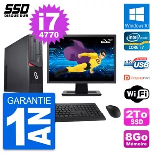 PC Fujitsu E920 Dt Pantalla 22" Intel Core i7-4770 RAM 8Go SSD 2To Windows 10 Wi - Imagen 1 de 7