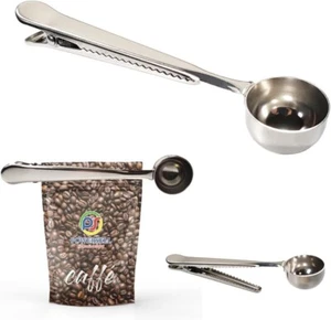 Messlöffel Dosierlöffel Stahl Kaffee Teelöffel mit Clip Beutelverschluss - Bild 1 von 6